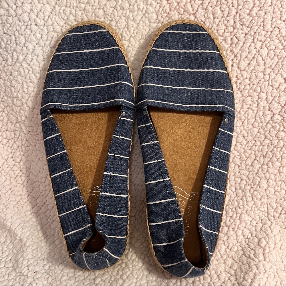 Aerosoles Stitch ‘n Turn Slip-On Flats Espadrilles Navy Stripe Women’s Size 11M